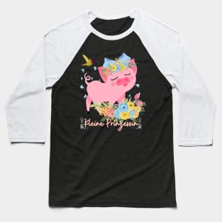 Schwein Vogel Kleine Prinzessin Blumen Süß Baseball T-Shirt